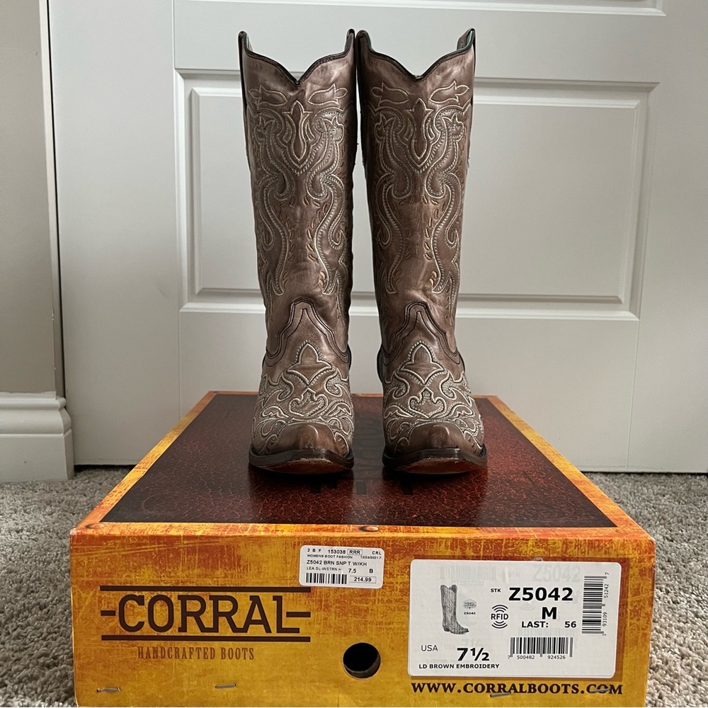 Corral Handcrafted Brown Cowboy Boots